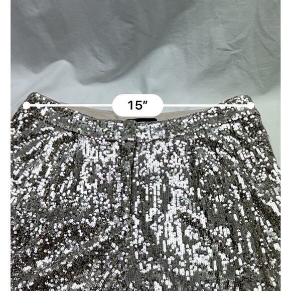 Sequin Wide Leg Cropped High Rise Women's Med Disco Party Glam Y2K Holiday NYE - Picture 10 of 12